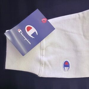 Men’s Champion Fleece pullover Hoodie white Sz Med NWT